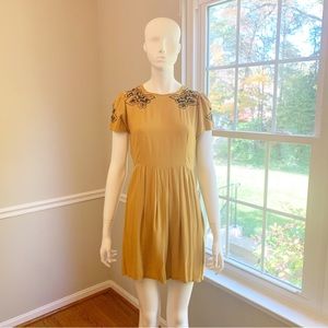 Sugarhill Boutique Yellow Dress with Black Embroidery
